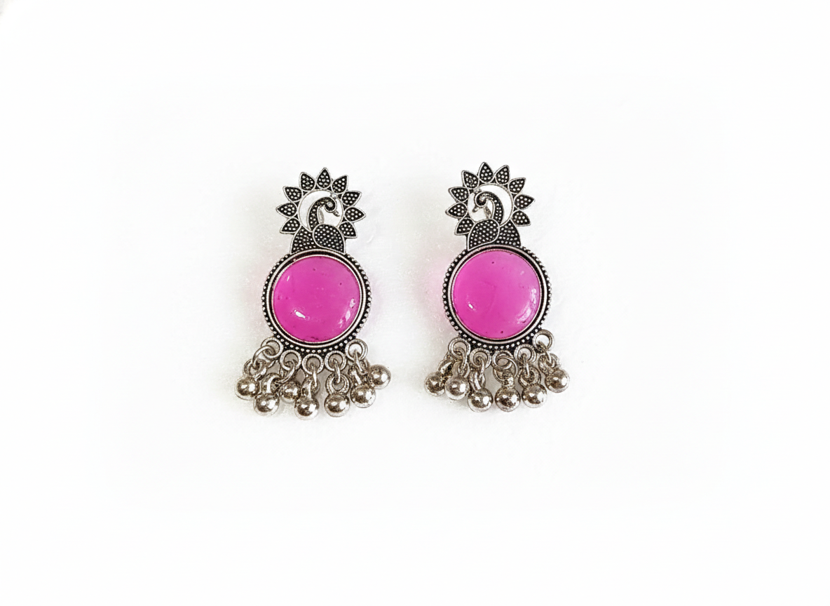 invisible Necklace,traditional Jhumkas,stone earring
