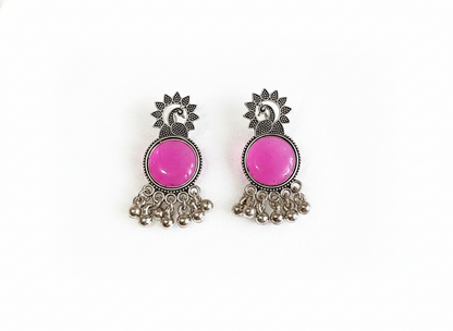 invisible Necklace,traditional Jhumkas,stone earring