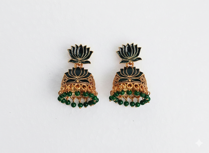 invisible Necklace,traditional Jhumkas,stone earring