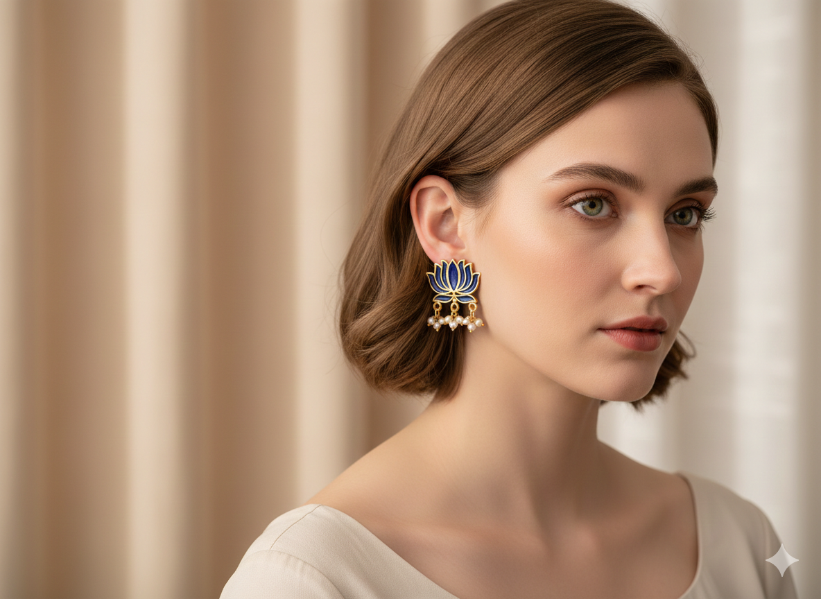 invisible Necklace,traditional Jhumkas,stone earring