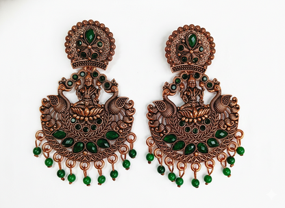 invisible Necklace,traditional Jhumkas,stone earring