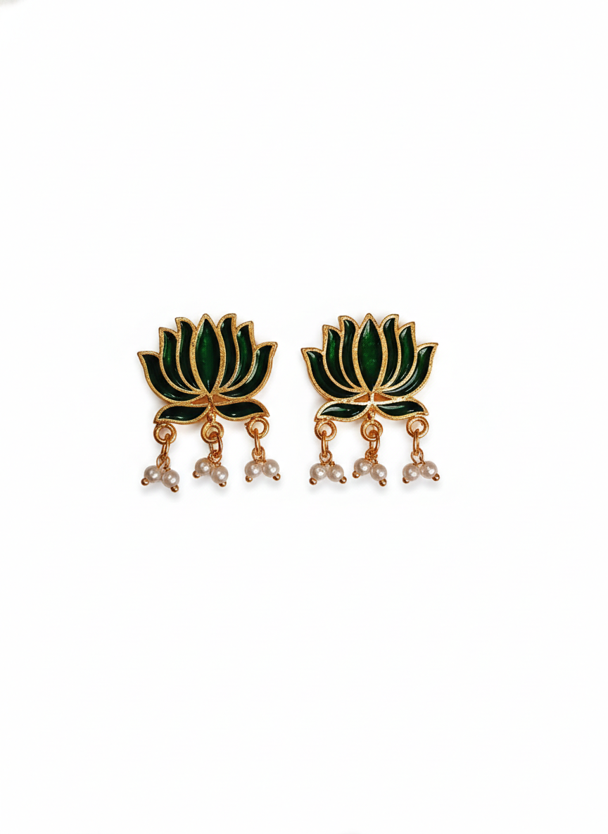 invisible Necklace,traditional Jhumkas,stone earring