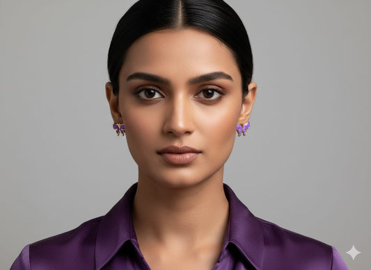 Butterfly-Purple Korean Earring