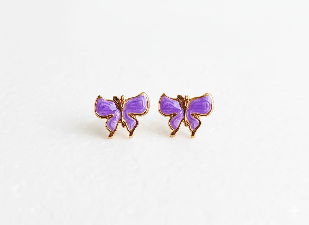 Butterfly-Purple Korean Earring