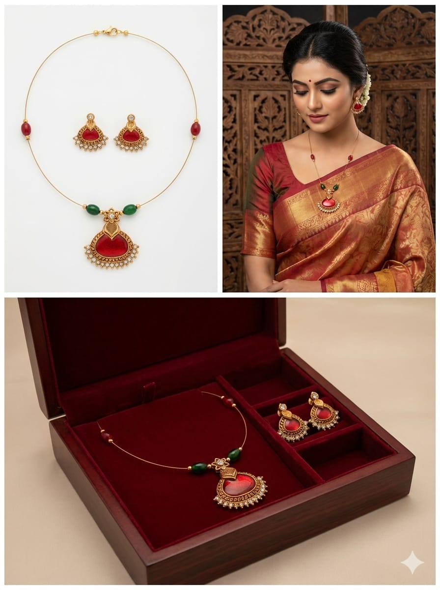 invisible Necklace,traditional Jhumkas,stone earring