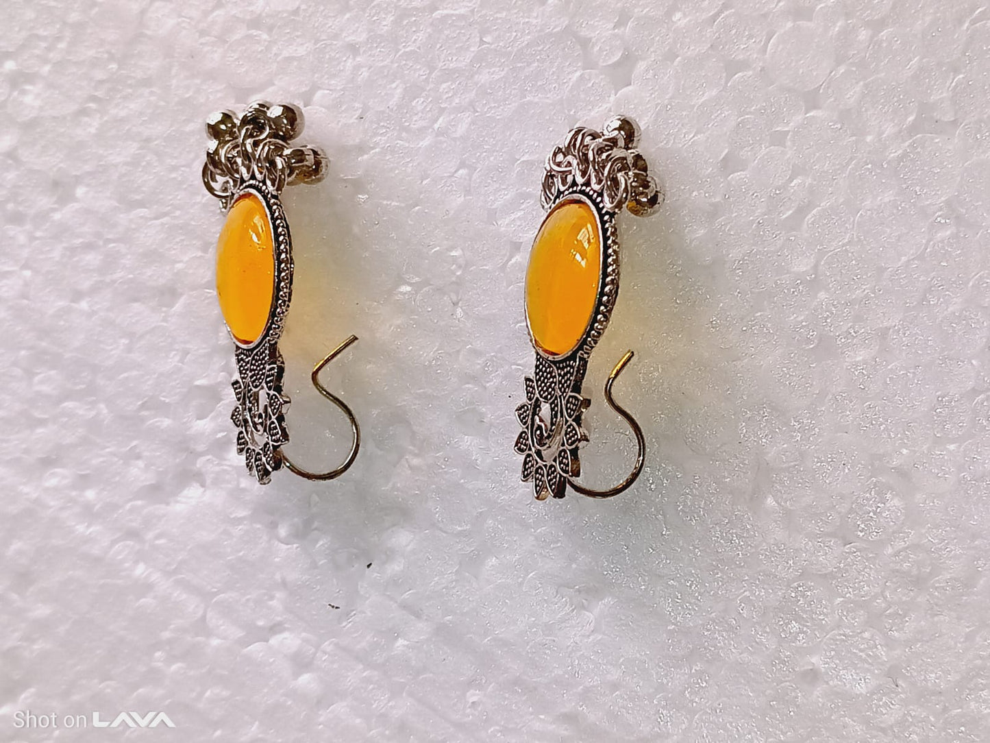 invisible Necklace,traditional Jhumkas,stone earring