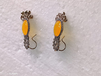 invisible Necklace,traditional Jhumkas,stone earring