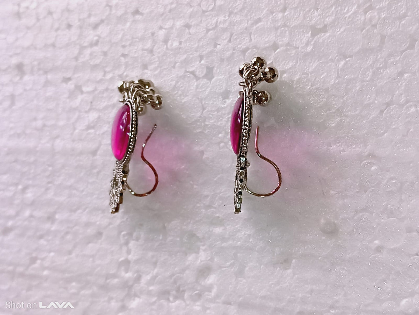 invisible Necklace,traditional Jhumkas,stone earring