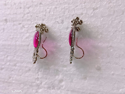 invisible Necklace,traditional Jhumkas,stone earring